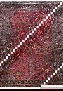 9' x 12' Antique Persian Sarouk Mohajeran Quality Rug Rich Burgundy #F-6321: Title:9' x 12' Antique Persian Sarouk Mohajeran Quality Rug Rich Burgundy #F-6321 Description:Size in Feet: Width: 9.2 x Length: 12.1 Size in Inches: Width: 110 in x Length: 145 in Rug Type: Area Rug