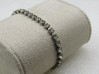 Vintage Clear Rhinestone Bracelet, 7", Bridal