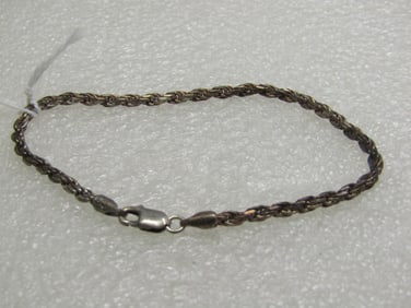 Sterling 2.5mm Rope Bracelet, 7", Unise