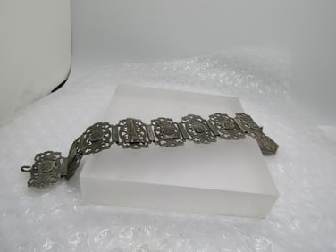 Vintage Etched Woven Bracelet, Sarah Coventry, 7.5", 1960's-1970's