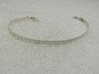 Sterling Silver Heart Herringbone Bracelet, 7"