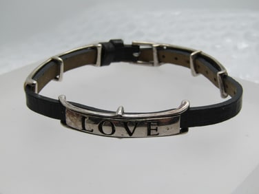 Vintage Faith, Love, Hope Bracelet, 8", Black Watchband Style, Premier Designs