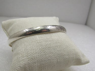 Vintage Silver Bangle Bracelet, 8.25", 6.5mm
