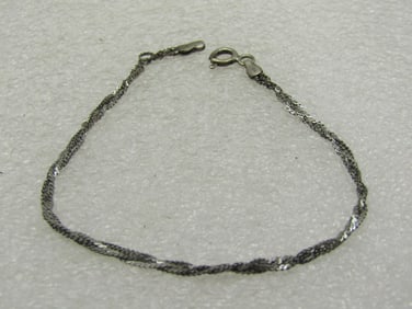 Vintage Sterling Silver Braided Bracelet, 7"