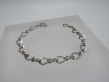 Vintage Sterling 7mm Chain Link Bracelet, 7.5"