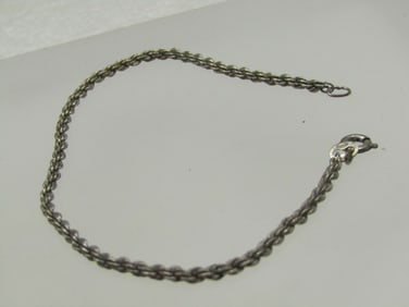 Vintage Sterling Twisted Rope Bracelet, 7" , 2.5mm, Unisex