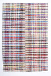 9'8'' x 6'4'' Turkish Flatweave Kilim Rug - 60633: Title: 9'8'' x 6'4'' Turkish Flatweave Kilim Rug - 60633 Description:Vintage Rug Handmade, handwoven with traditional technique. Low pile, soft rug. Rug Condition : Fully cleaned and ready to use Orig