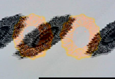 CHIC Italian 14k Yellow Gold & Garnet Clip On Earrings: DK 14k Yellow Gold & Garnet Earrings Italy & Clip On &#183; Wonderful earrings that is a necessity in your collection. &#183; The weight is 5.5 grams. &#183; The length is &#190; of an inch. The width