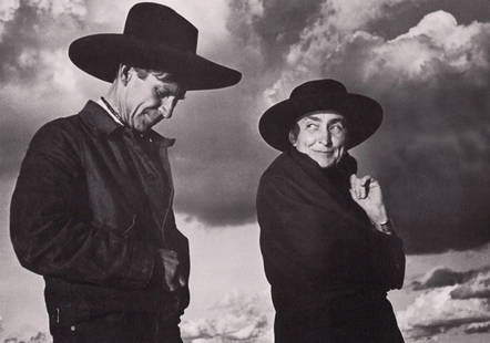 ANSEL ADAMS - Georgia O’Keefe and Orville Cox, Canyon de Chelly, AZ, c.1937: Artist: ANSEL ADAMSPrint Title: Georgia O’Keefe and Orville Cox, Canyon de Chelly, AZ, c.1937Medium: Photolithograph Printed 1981 in the USImage Size: approx. 7.5 x 10.5” Ansel Easton