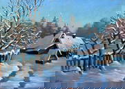 Oil painting After the night snowstorm Mykhailo Burdylo