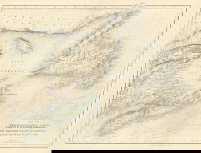 Newfoundland New Brunswick Nova Scotia PEI. Canada Maritimes. SWANSTON 1860 map: CAPTION PRINTED BELOW PICTURE: 'British North America sheet 1, East. Newfoundland, New Brunswick, Nova Scotia, Prince Edward Island &c.' DATE PRINTED: 1860 IMAGE SIZE: Approx 43.5 x 55.5cm, 17 x 21.75