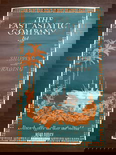 East Asiatic Company - Art by Valdemar Larsen (1941) 24.4x39.4 UK Advertising Poster: East Asiatic Company - Art by Valdemar Larsen (1941) 24.4x39.4 UK Advertising Poster, Please refer to the attached photos to determine the condition of this original vintage item. Note: LB means
