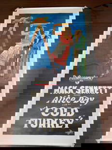 Cold Turkey - Mack Sennett (1925) US Silent Three Sheet movie Poster LB: Cold Turkey - Mack Sennett (1925) US Silent Three Sheet movie Poster LB, Please refer to the attached photos to determine the condition of this original vintage item. Note: LB means Linen Backed. Read