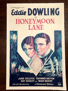 Honeymoon Lane - Eddie Dowling (1931) US One Sheet Movie Poster LB: Honeymoon Lane - Eddie Dowling (1931) US One Sheet Movie Poster LB, Please refer to the attached photos to determine the condition of this original vintage item. Note: LB means Linen Backed. Ready for