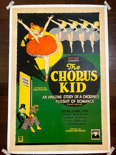 The Chorus Kid - Gotham Prod. (1926) US One Sheet Movie Poster LB: The Chorus Kid - Gotham Prod. (1926) US One Sheet Movie Poster LB, Please refer to the attached photos to determine the condition of this original vintage item. Note: LB means Linen Backed. Ready for