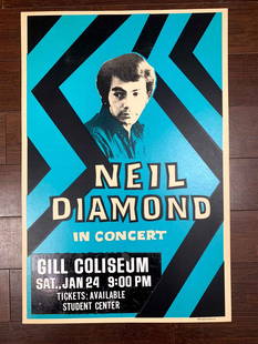 Neil Diamond - Gill Coliseum (1970) US Window Card Music Poster: Neil Diamond - Gill Coliseum (1970) US Window Card Music Poster, Please refer to the attached photos to determine the condition of this original vintage item. Note: LB means Linen Backed. Ready for yo