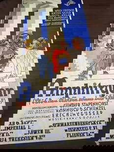 Amphitryon - Art By Reinhart Wettach (1935) 49x111 German Musical Movie Poster: Amphitryon - Art By Reinhart Wettach (1935) 49x111 German Musical Movie Poster, Please refer to the attached photos to determine the condition of this original vintage item. Note: LB means Linen Backe