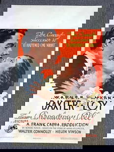 Broadway Bill - Baxter & Loy (1936) US Insert Movie Poster LB: Broadway Bill - Baxter & Loy (1936) US Insert Movie Poster LB, Please refer to the attached photos to determine the condition of this original vintage item. Note: LB means Linen Backed. Ready for you