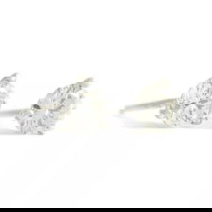 Round Diamond Stud Earrings 14K White Gold 3-Prong Martini Push Backs .52 CTW: Round Diamond Stud Earrings 14K White Gold 3-Prong Martini Push Backs, .52 CTW These are gorgeous diamond stud earrings! Please let us know if you have any questions. Diamonds: 2 round brilliant cuts,