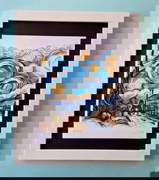AIDAN FLUX | Hand Signed Authentic LtdED Print Framed Starry Night in Paris COA