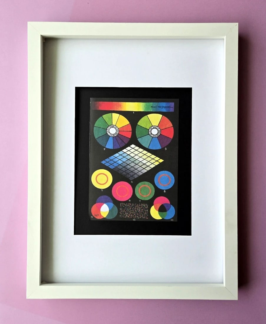 Pedro Friedeberg Signed Print Framed 16x12" Vintage Optical Color Theory Art (1 of 2)