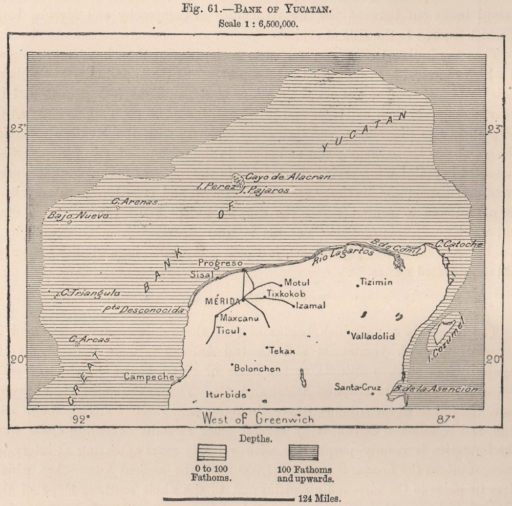 Bank of Yucatan'. Campeche Bank. Mexico 1885 old antique map plan chart (1 of 1)