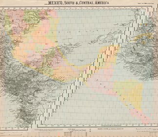 SOUTHERN MEXICO & CENTRAL AMERICA. Lighthouses. Key West Yucatan. LETTS 1889 map