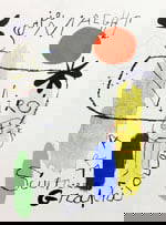 Miro Lithograph 50 Art Graphique Art in Posters: Title: Art Graphique Artist: Joan Miro Country: Spain Medium: Lithograph Paper size: 12.5 X 9.5 inch Printed: 1959 by Mourlot Freres, France Provenance: Art in posters book 1959 Condition: Very