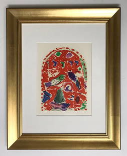 Chagall framed Lithograph Sketch for Zebulun framed: This Artwork is newly framed with quality mat, material and wood moulding finishing size 18 x 15 inch Title: Sketch for Zebulun Artist: Marc Chagall Country: Russia Medium: Lithograph 
