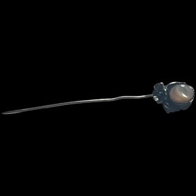 Estate Sterling Silver Native American Pink Mussel Shell Mother of Pearl Stickpin
