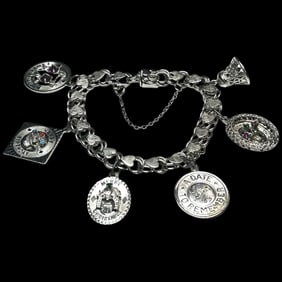 Vintage Sterling Silver Heart Charm Bracelet -Mother, Birthday, Christmas