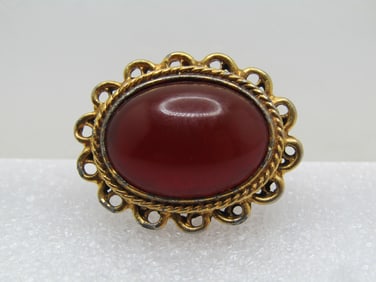 Vintage 14kt Pink Sapphire CZ Pointed Halo Ring, Sz. 8.5, 1970's-1980's