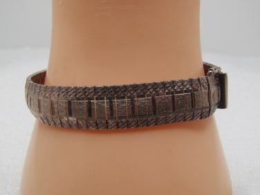 Vintage Sterling Omega Bracelet, 6.75", 11.5mm Wide, Italy