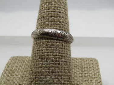 Vintage Sterling Domed Mom Ring, Band, Sz. 9, 1970's-1980's