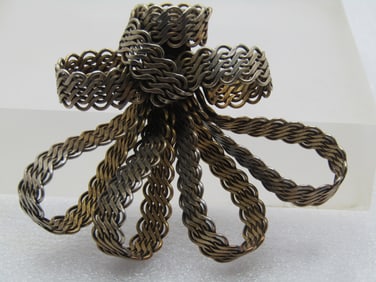 Vintage Woven Looped Brooch, Mod/Abstract, Signed Sandor Co. 1940's-1950's