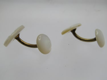 Vintage Carved Mother-of-pearl Cufflinks, Early 1900's