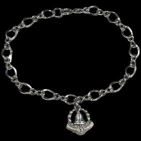 Vintage Sterling Silver Charm Bracelet Attendance 1 Year Award Charm