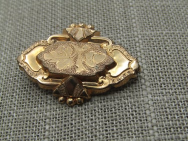 10kt GF Escutcheon Brooch/Pendant, Antique 1800's-1910's