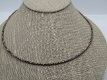 Vintage Sterling Twisted Round Chain, 18"-20", Italy, 1980's-1990's
