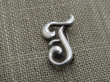 Vintage Sterling Initial F Brooch, 1950's-1960's