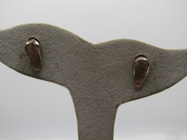 Vintage Sterling Flip-Flop Earrings, Pierced, 1970's-1980's