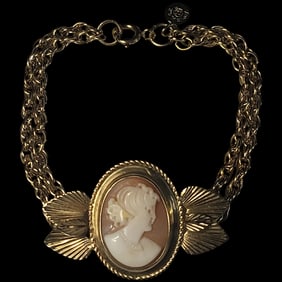 Vintage 12k Gold Filled Cameo C.C. Bracelet