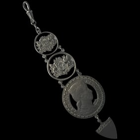 Vintage Sterling Silver Watch Fob made of Latvian Republic coins