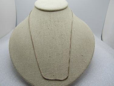 Vintage Sterling Box Chain Necklace, 19", Italy, 1970's-1980's
