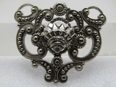Vintage Scrolled Victorian Themed Brooch, Signed Freirich, 1960's