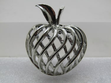 Vintage Woven Apple Brooch, 1960's, Signed Gerry's