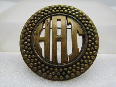 Vintage Monogrammed Brooch - HAI or HAT or HAJ - Signed Monocraft, 1930's
