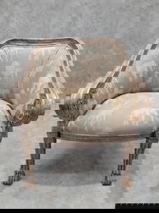 Vintage Baroque Safari Print Barrel Back Accent Lounge Chair: Vintage from before 2000 Overall width: 29 inches Overall height: 36.5 inches Overall depth: 22 inches Vintage Baroque Safari Print Barrel Back Accent Lounge Chair This Maitland Smith style lounge cha