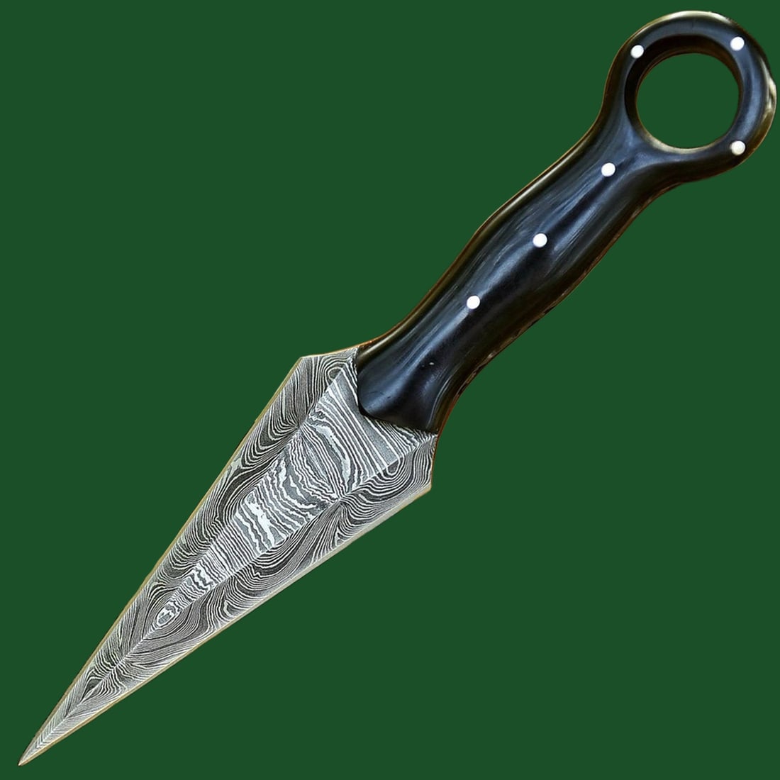 Asian Style Damascus Steel Blade Knife Dagger (1 of 5)