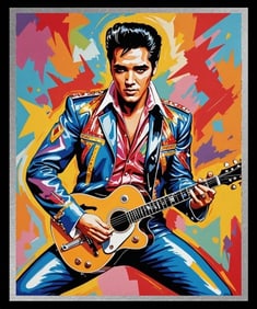 FENZOLINI "ELVIS"-Screenprint- Signed-COA- Warhol, Banksy --FLAT SHIP